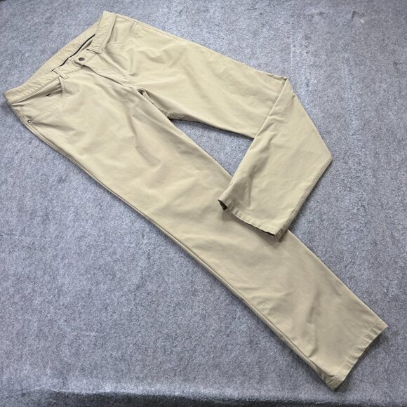 Lululemon ABC 5-Pocket Pants Men 34 x 33 Beige Classic Fit Technical LM5426S - Picture 1 of 16